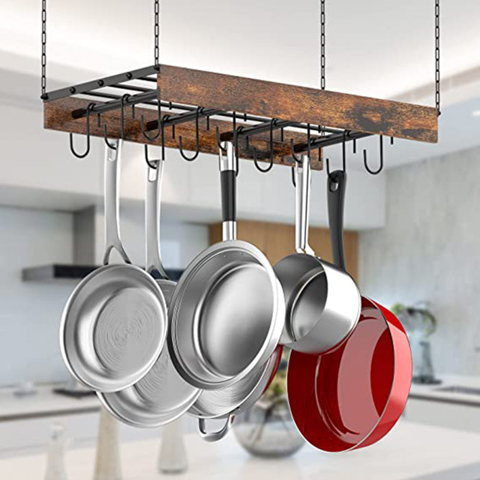 Prep & Savour Metal Hanging Pot Rack Wayfair